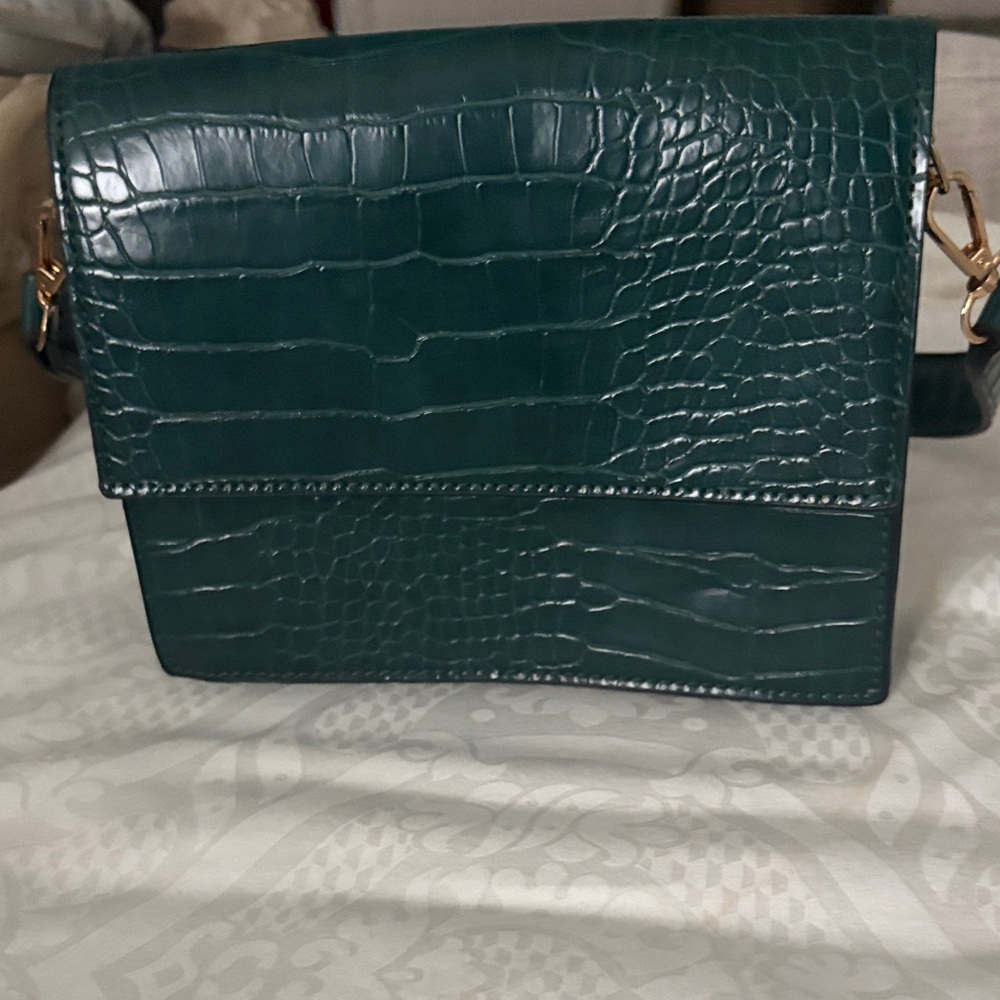 Only Emerald Croc-Pattern Mini Bag - Picture 6 of 7